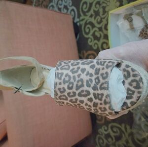 Cityclassified Leopard Print Wedge Sandals